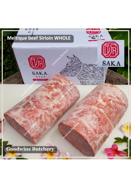 Beef Sirloin AUSTRALIA MELTIQUE wagyu alike (Striploin / New York Strip / Has Luar) frozen SAKA WHOLE CUTS +/- 3 kg/pc (price/kg)